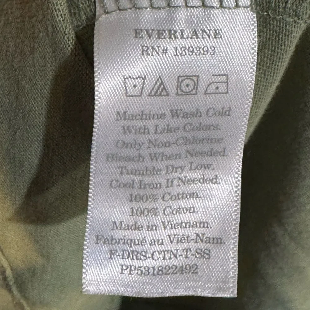 Everlane Olive‎ Green Shirt Dress size L - Picture 5 of 7